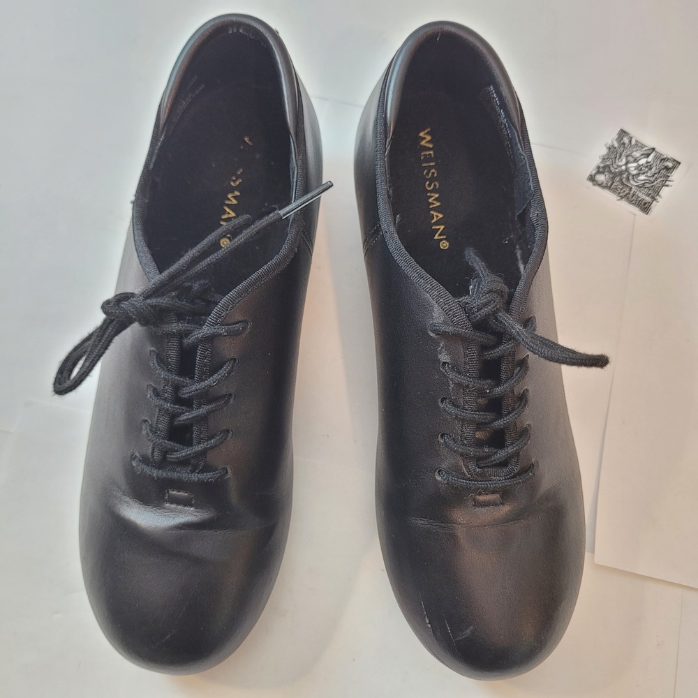Weissman Tap Shoes Kids Black Lace Up Dance Shoes W1600 Size 6AM - Picture 3 of 11